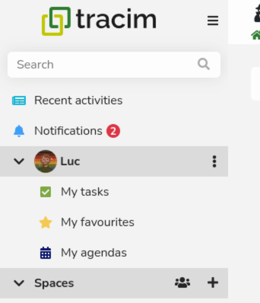 Tracim teamwork collaboration tool screenshot