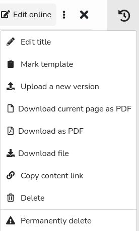 Screenshot - A series of features help share, reuse and download documents and notes.